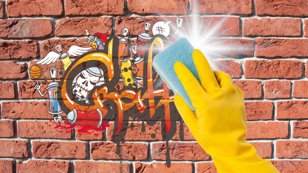 Darstellung der einfachen Entfernung von Graffiti