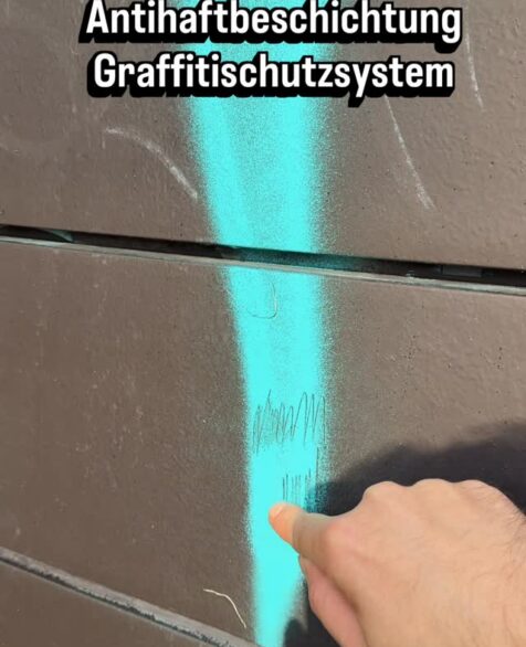 Beispiel der Antihaftbeschichtung mit unserem innovativen Graffitischutzsystem